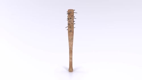 3d Rendering Of Nailed Bat Isolated On White Background Rotating Loop