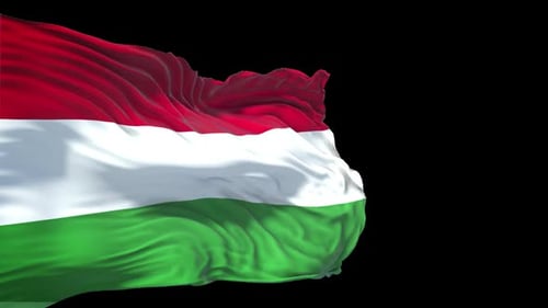 Realistic Waving Hungary Flag Animation with Transparency