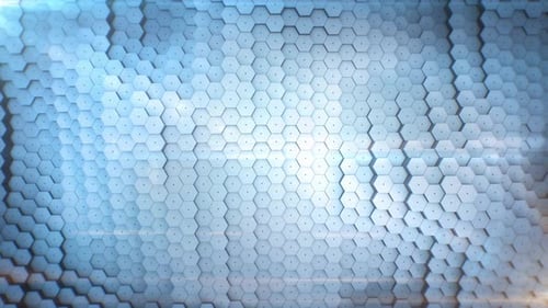 Animated Hexagonal Grid Background Loop with Light Flares