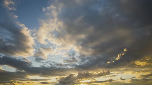 Time Lapse Footage of Fast Moving Dark Clouds Forming on Stormy Sky Before Thunderstorm