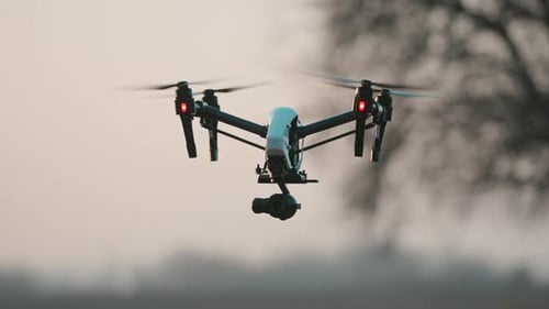 Smart Agriculture Drone Technology Copter Scanning Field Analyzing Harvest in Agricultural Farmland