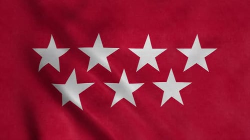 Realistic Waving Flag of Madrid Community