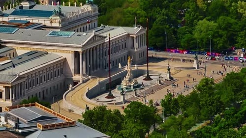 Aerial View of Vienna City Center Austria