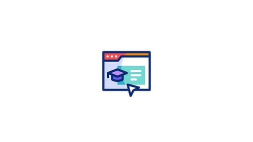 Education Browser Icon with Cursor Click Animation