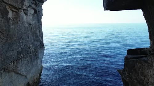 Aerial video of cliffs in Malta