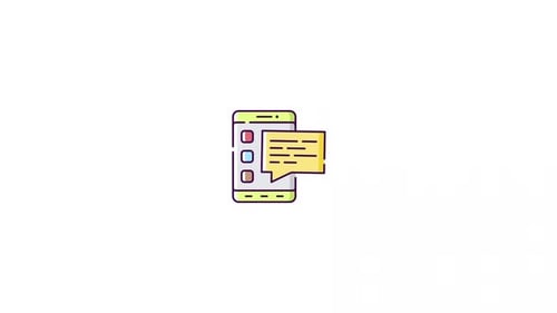 Animated Flat Design Smartphone Chat Message Icon