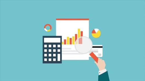 Stocks And Investments Analysis with Magnifying Glass