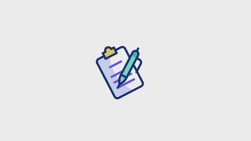 Animated Clipboard and Pen Icon for Task Management
