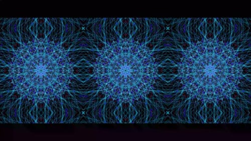 Abstract Blue Geometric Fractal Kaleidoscope Background Loop