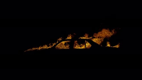 Burn Colleción: Un coche envuelto en llamas disparado desde un lateral sobre fondo negro a 60 fps