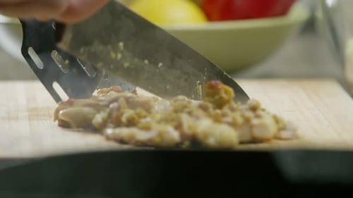 Chicken Meat Steaming Closeup on the Board