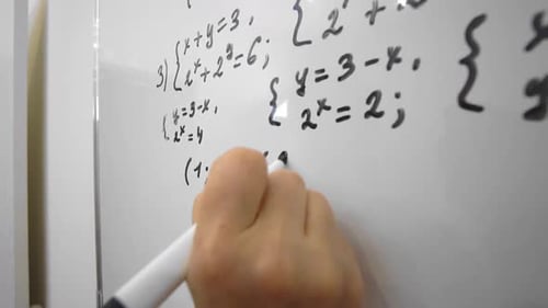 Hand Writing Math Equations on Whiteboard