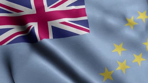 Realistic Tuvalu Flag Waving Animation