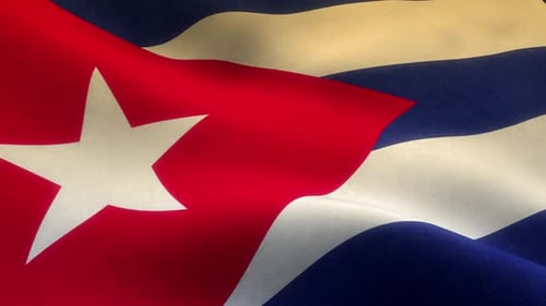 Realistic Waving Cuban Flag Animation