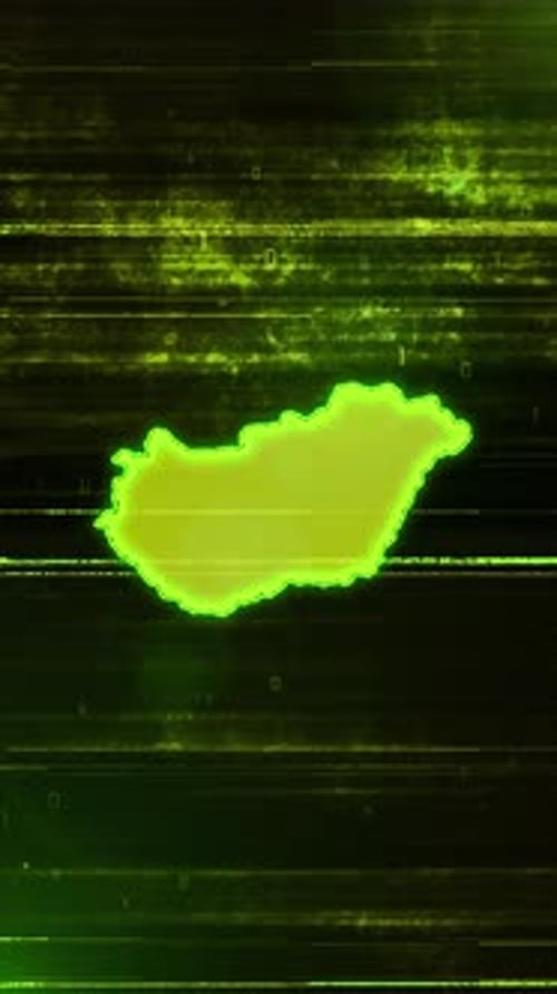 Hungary Digital Futuristic Glitch Map
