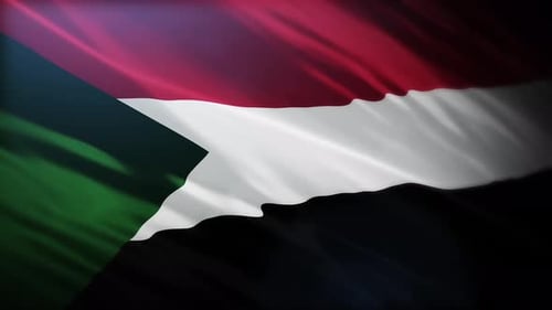 Realistic Waving Flag of Sudan Motion Graphic Animation