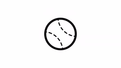 Minimal Flat Animated Sports Ball Icon Reveal