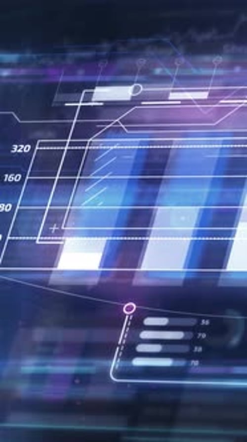 Abstract Digital Crypto Space Animated Infographic Background