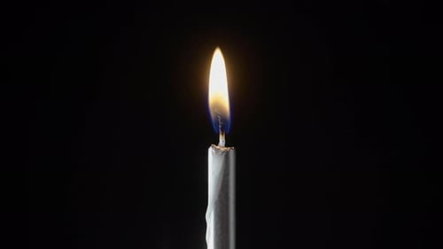 Gray Birthday Celebration Candle Fire
