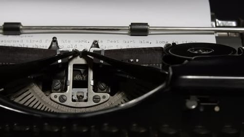 Close Up of Vintage Typewriter Typing