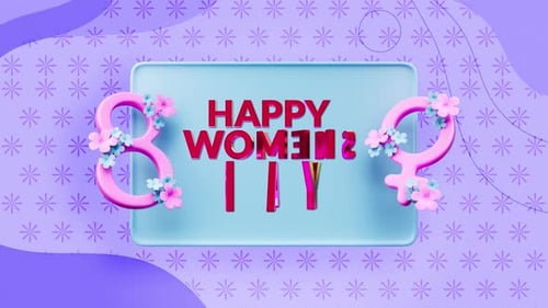 Happy Womens Day Background Loop Animation