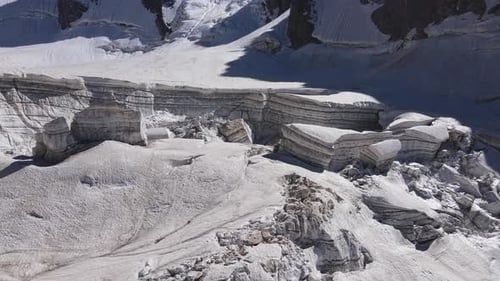 Aerial View of a Glacier in Winter