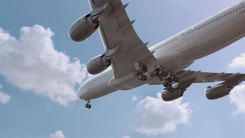 Airliner Flying and Landing Warsaw Poland