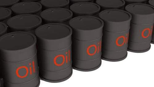 Oil Petrol Barrel Gasoline on White Back Able to Loop