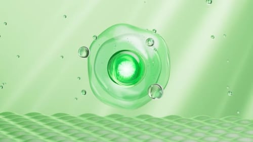 Stylized Green Cell in Liquid Environment