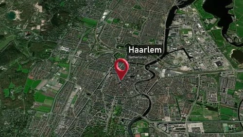 Haarlem City Map Zoom (Netherlands) from Space to Earth