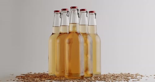 Bottles of Pale Ale Beer with Roasted Barley