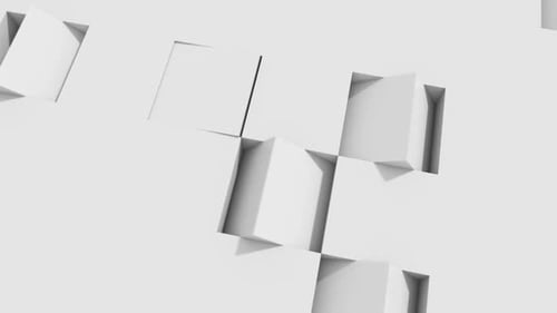 Abstract White 3D Cubes Morphing Motion Background