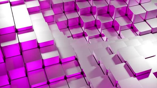 Abstract 3D Pink Cube Surface