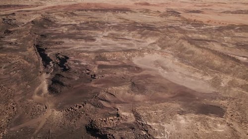Tilt-up shot of the Makhtesh Ramon Crater In Negev Desert, Israel.