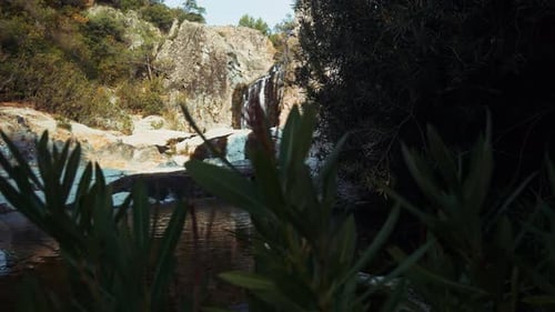 Himmlischer Wasserfall im Bachblick in grüner Natur 43