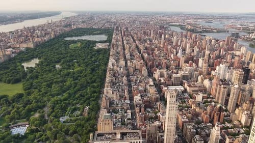 Aerial View of Central Park and Surrounding Cityscape