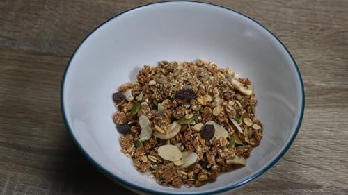 Bowl of Delicious Granola with Nuts and Seeds