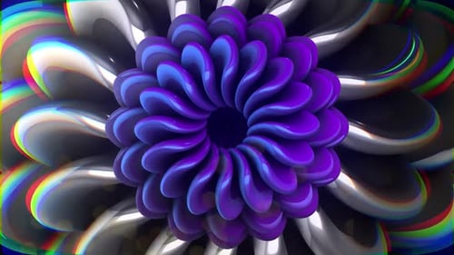 Futuristic Abstract Purple Organic Petal Swirl Animation
