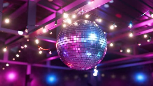 VJ loop. Dance intro for a disco. Retro animation. Disco style. Bright lights. Easy listening. Loopi