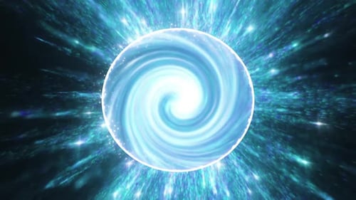 Explosion Blue Particles Portal Circle