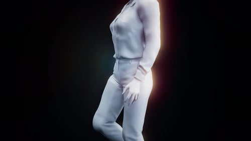Conceptual 3D animation of a woman with back pain on fire
