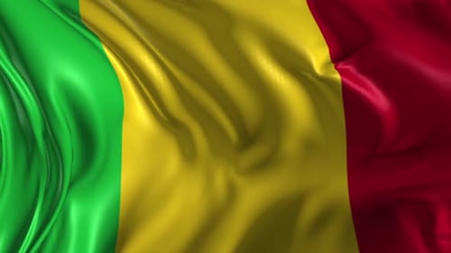 Mali National Flag Waving Seamless Loop Animation