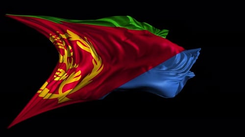 Realistic 3D Animation of the Eritrean National Flag Waving Seamless Loop