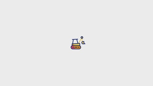 Minimalist Animated Road Roller Icon Reveal