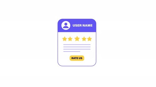 Animated User Review and Star Rating UI Card