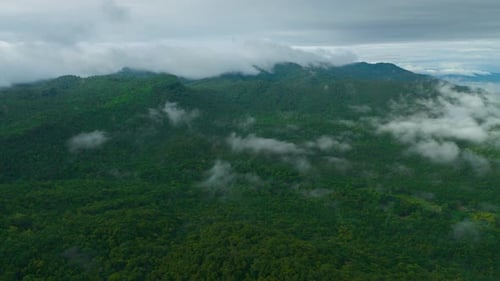 Beautiful aerial view of the valley landscape in the morning.