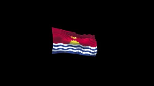 Realistic Kiribati National Flag Waving in Wind