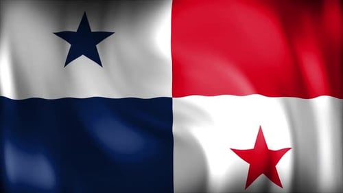 Panama Flag Waving Seamless Loop Animation