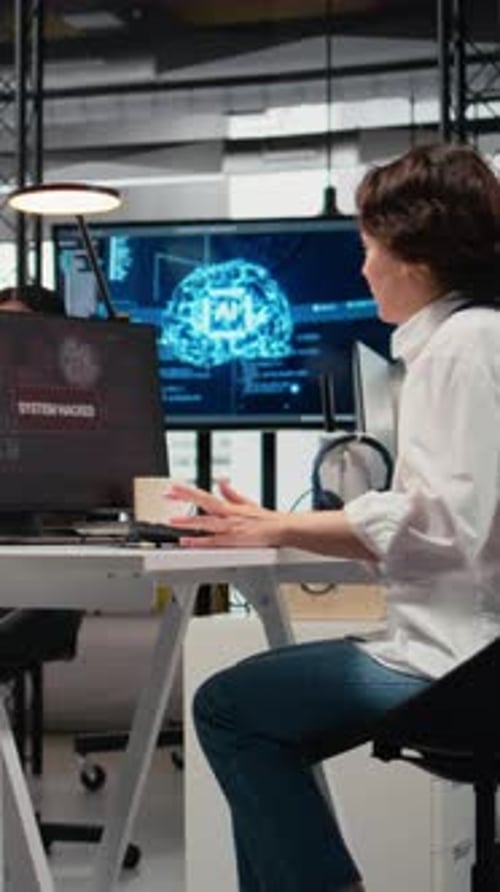 Vertical Video Scared Admins in Office Panicked By Alert Trying to Stop Hacker Intrusion