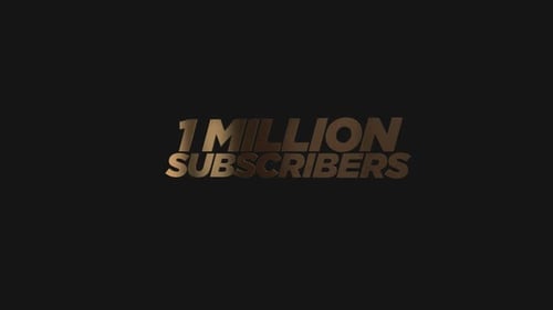 1 Million Subscribers Gold Text Falling With Alpha Channel